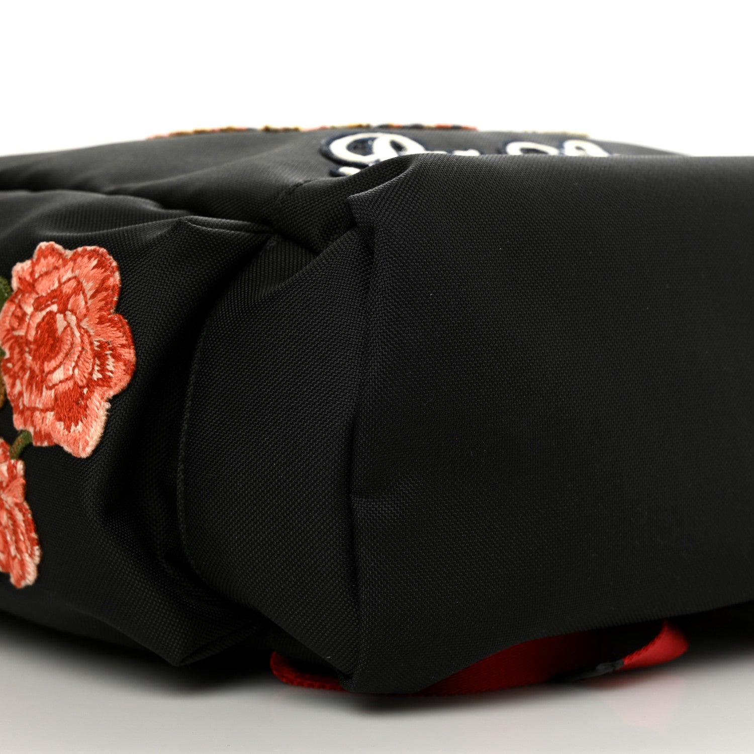 Gucci Techno Canvas Web L'Aveugle Par Amour Embroidered Drawstring Backpack Black 9 of 11