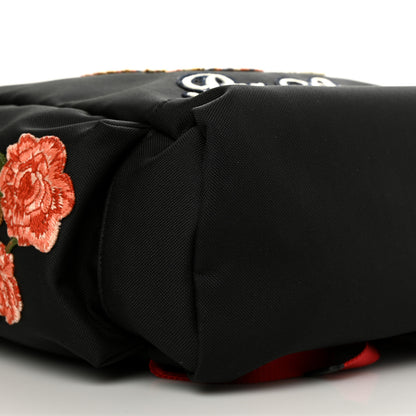 Gucci Techno Canvas Web L'Aveugle Par Amour Embroidered Drawstring Backpack Black 9 of 11