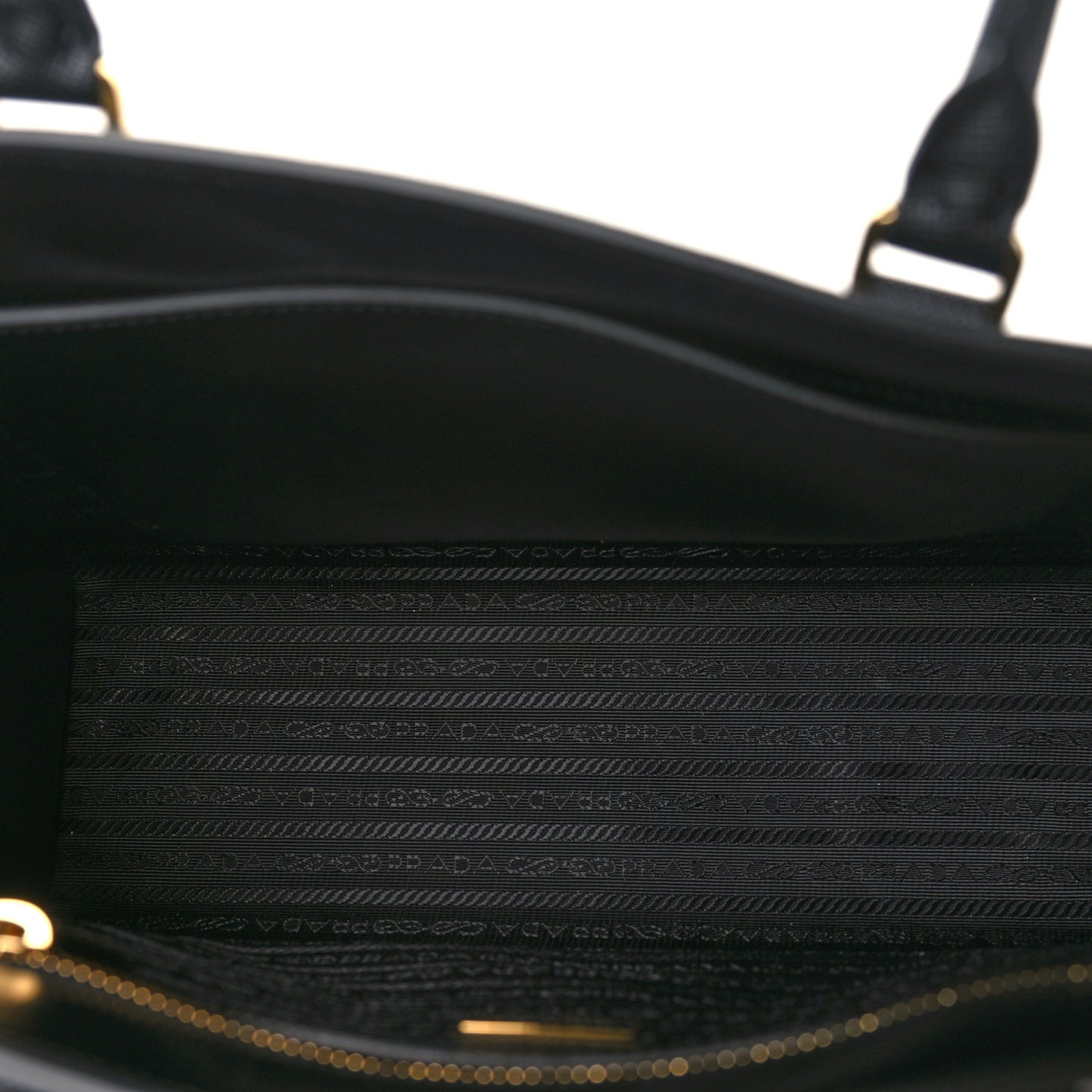 Saffiano Lux Logo Embossed Medium Shoulder Tote Handbag Black