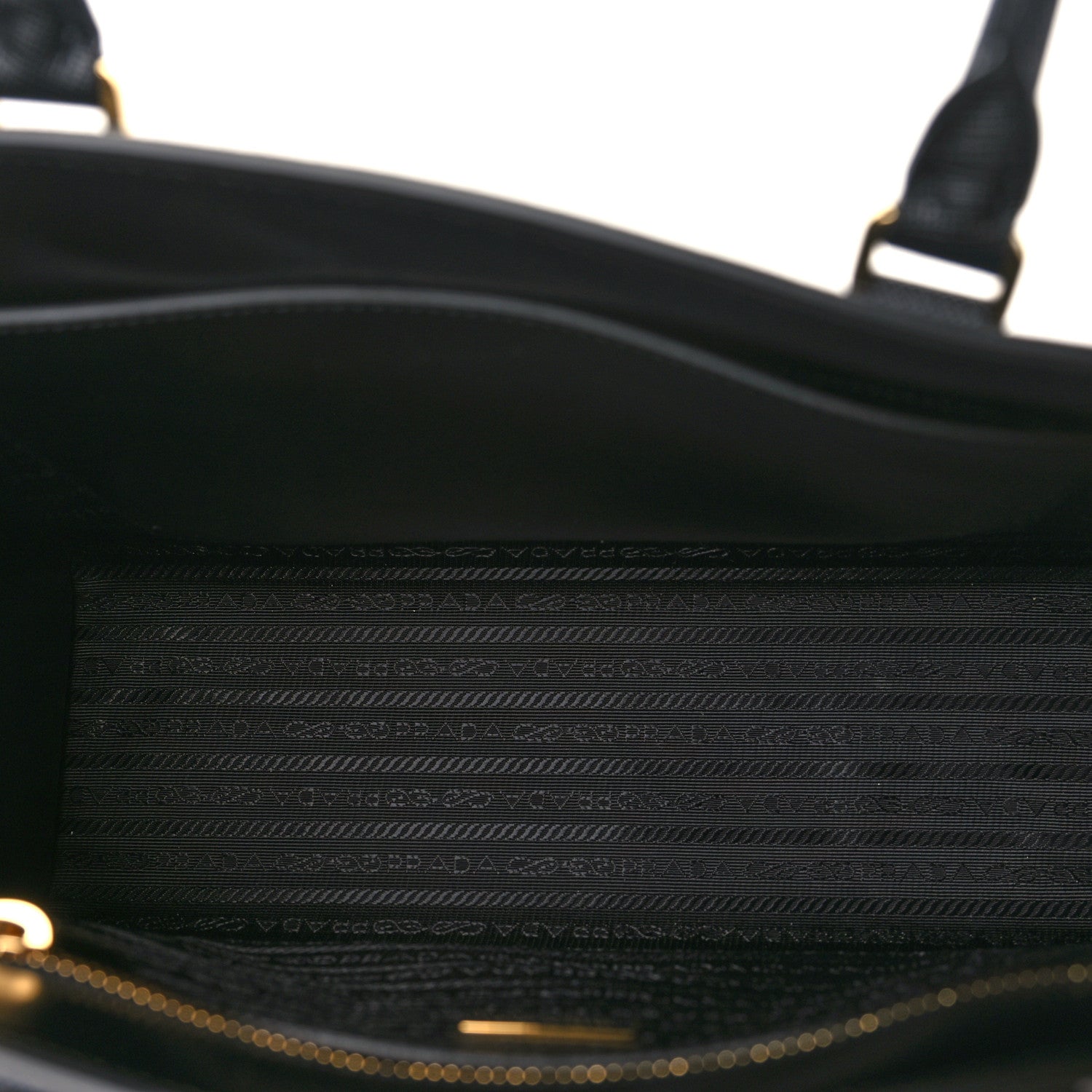 Prada Saffiano Lux Logo Embossed Medium Shoulder Tote Handbag Black 5 of 8