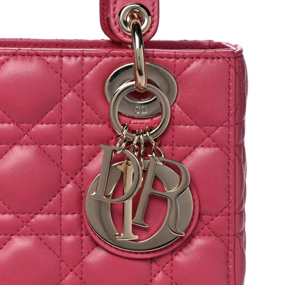 Christian Dior Lambskin Cannage Small Lady Dior Fraise 8 of 13