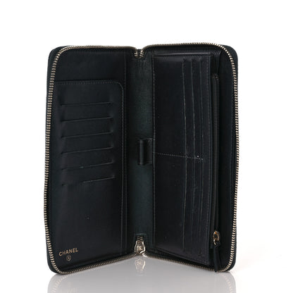 Chanel Iridescent Caviar Quilted Large Zip Around Organizer Wallet Black 5 of 9