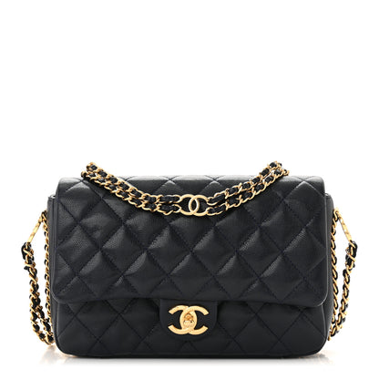 Chanel Caviar Quilted Small CC You Flap Dark Blue 1 of 13