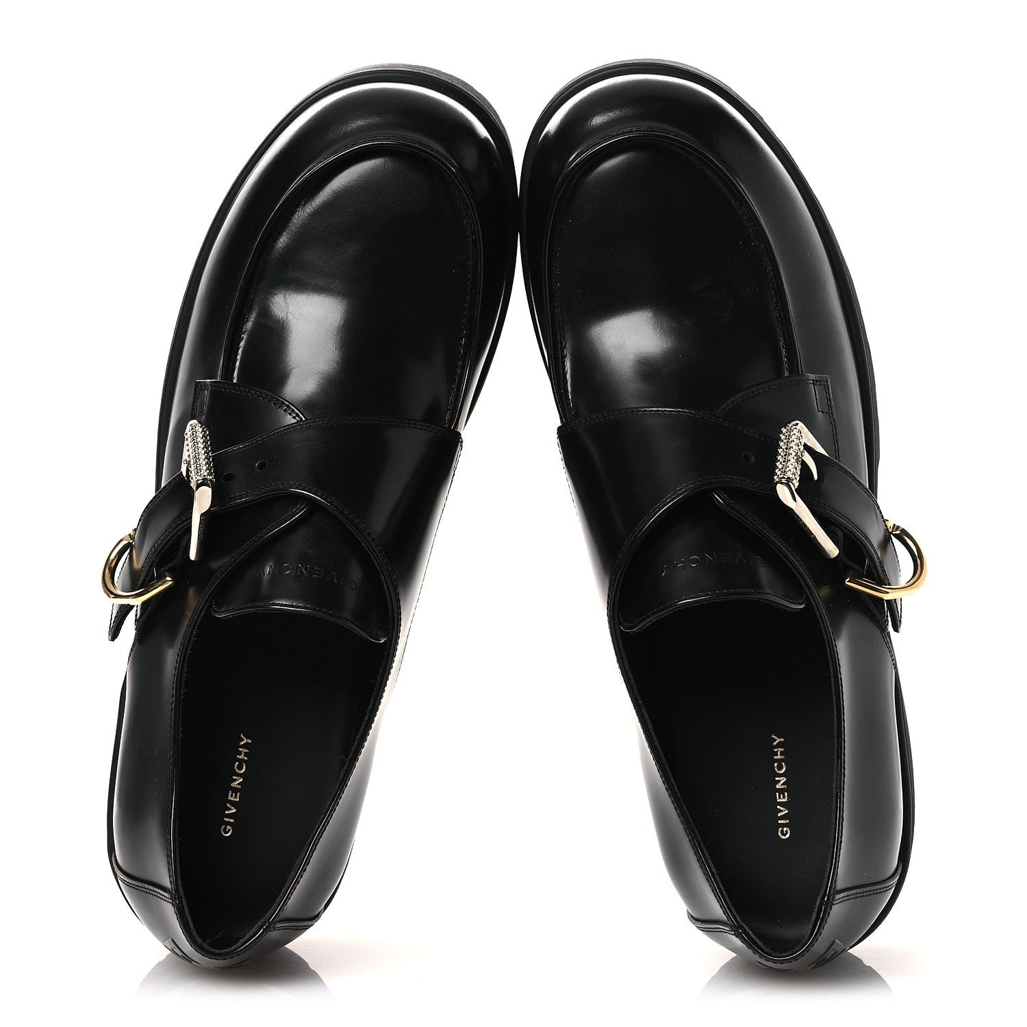 Givenchy Calfskin Voyou Monk Loafers 39  Black 2 of 12