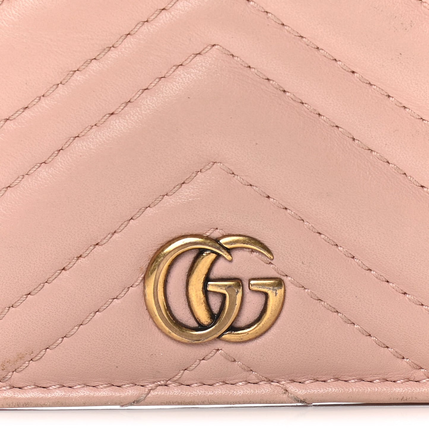 Calfskin Matelasse GG Marmont Card Case Wallet Perfect Pink