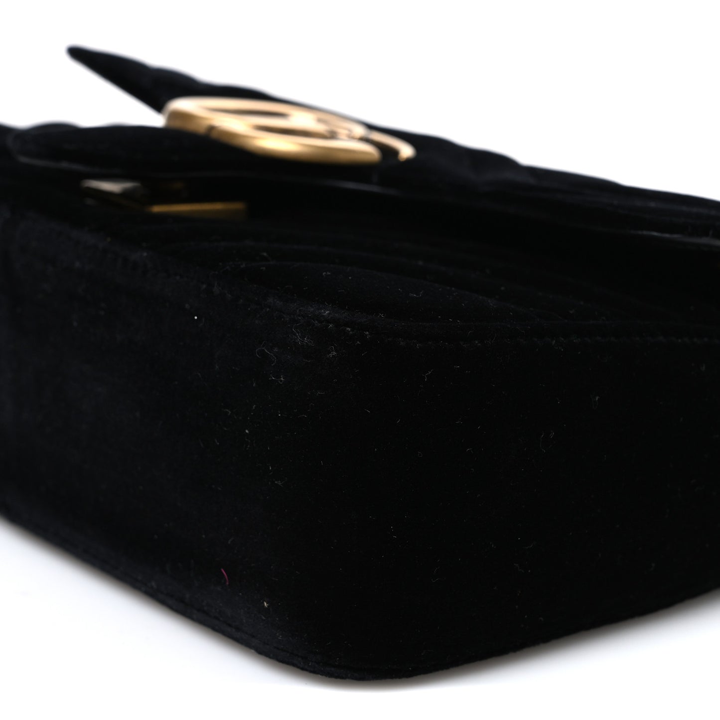 Velvet Matelasse Mini GG Marmont Shoulder Bag Black