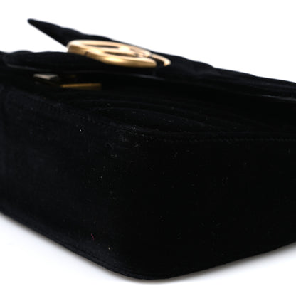 Gucci Velvet Matelasse Mini GG Marmont Shoulder Bag Black 10 of 10