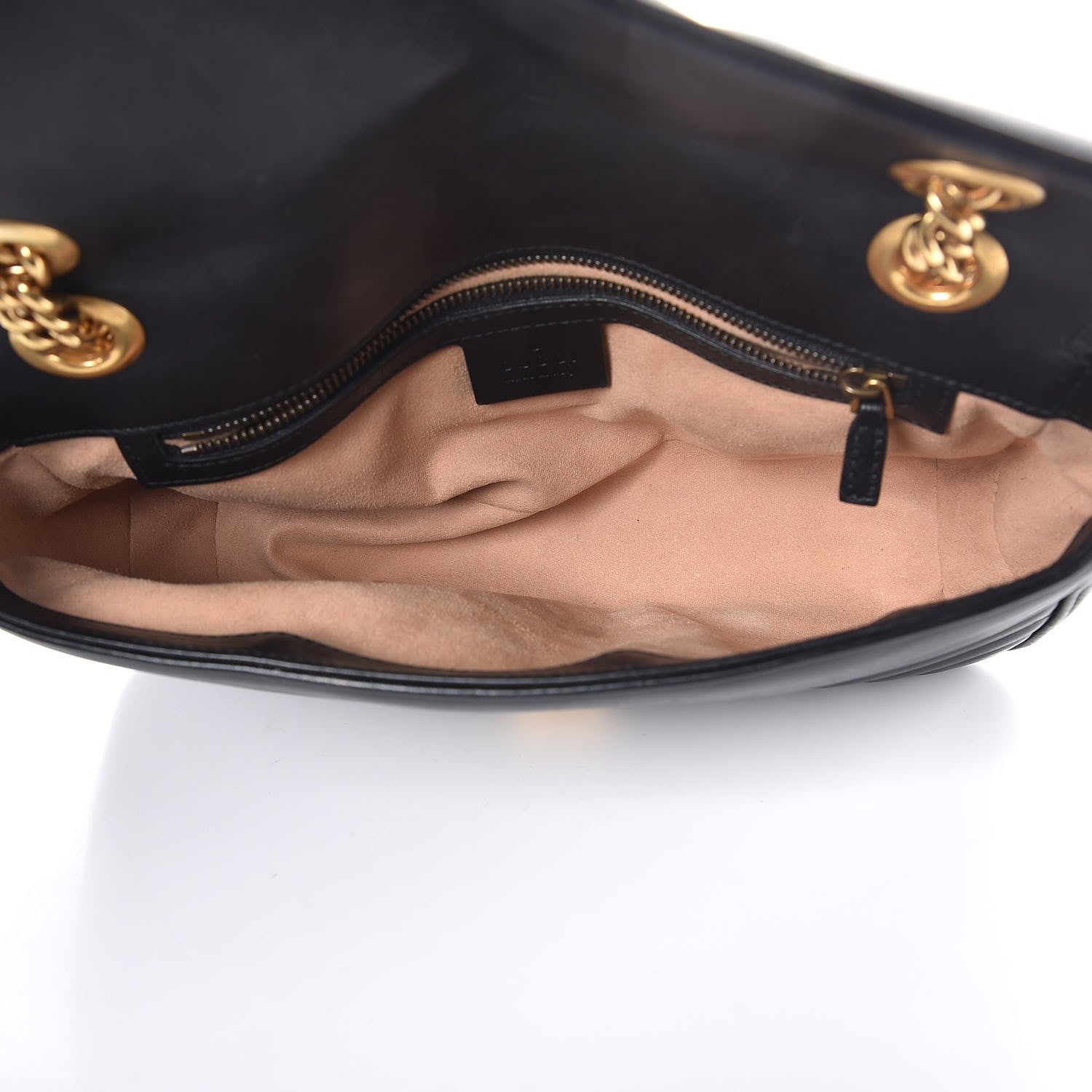 Gucci Calfskin Matelasse Small GG Marmont Shoulder Bag Black 6 of 14