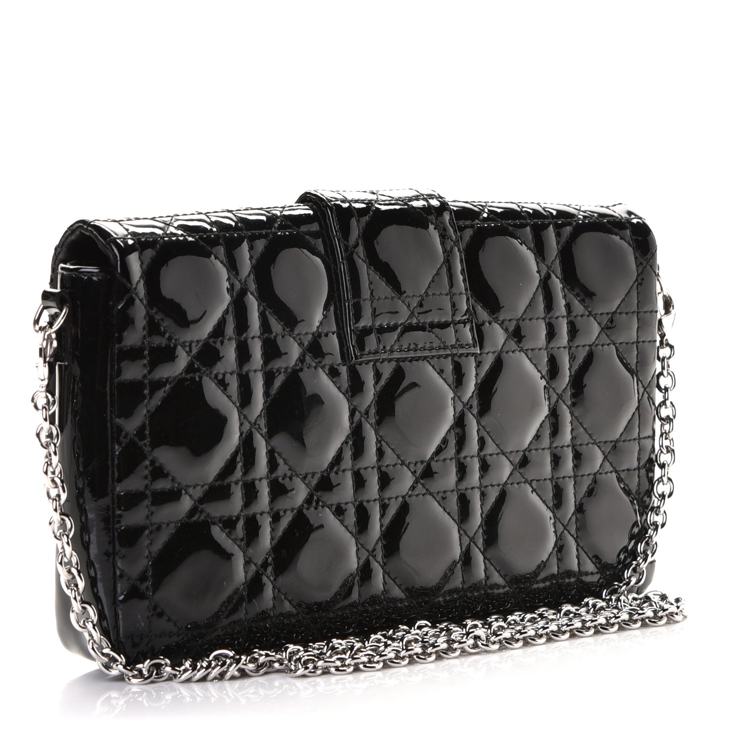 Christian Dior Patent Cannage New Lock Pouch Black 2 of 5