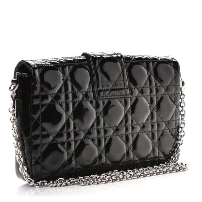 Christian Dior Patent Cannage New Lock Pouch Black 2 of 5