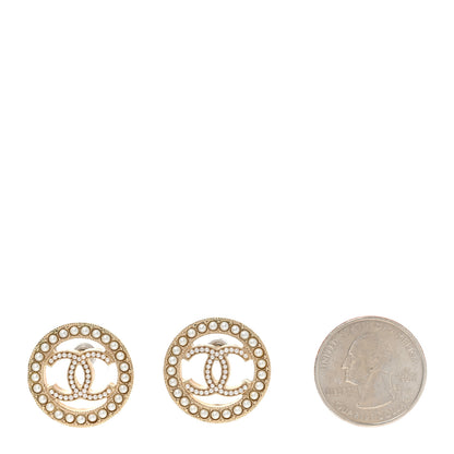 Chanel Pearl CC Round Earrings Gold 2 of 6