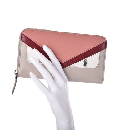 Fendi Vitello Elite Crystal Eye Monster Zip Around Wallet Grigio Polvere Ribes Multicolor 2 of 7