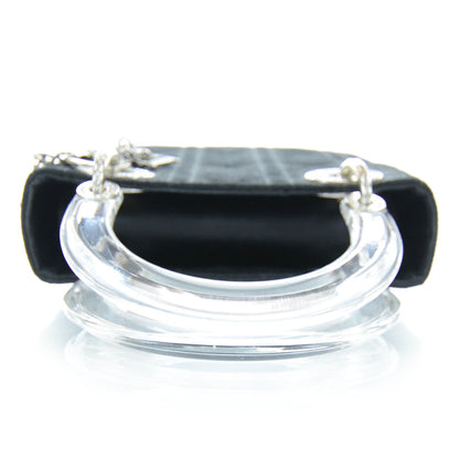 Christian Dior Satin Swarovski Crystal Cannage Mini Lady Dior Black 3 of 11