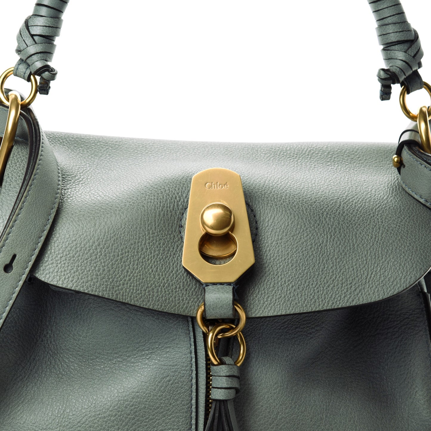 Calfskin Small Owen Flap Bag Cloudy Blue