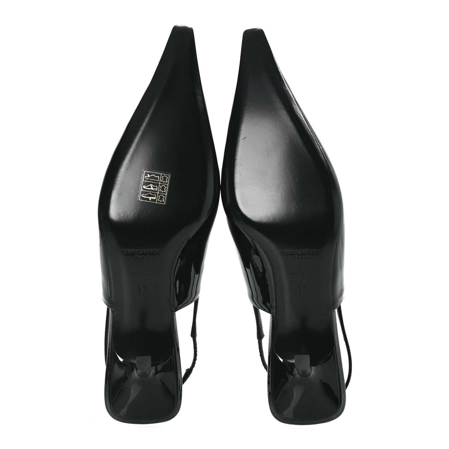 Saint Laurent Patent Carine 55 Slingback Pumps 37 Black 7 of 11