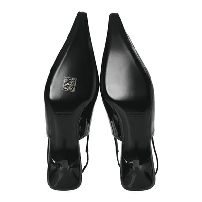 Saint Laurent Patent Carine 55 Slingback Pumps 37 Black 7 of 11