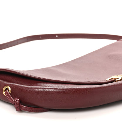 Celine Shiny Lambskin Soft Triomphe Little Half Moon Bag Syrah 7 of 9