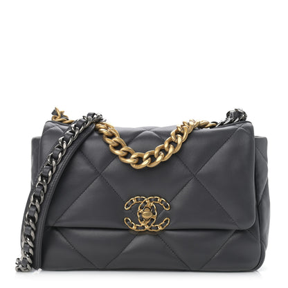 Chanel Lambskin Quilted Medium Chanel 19 Flap Dark Grey 1 of 9