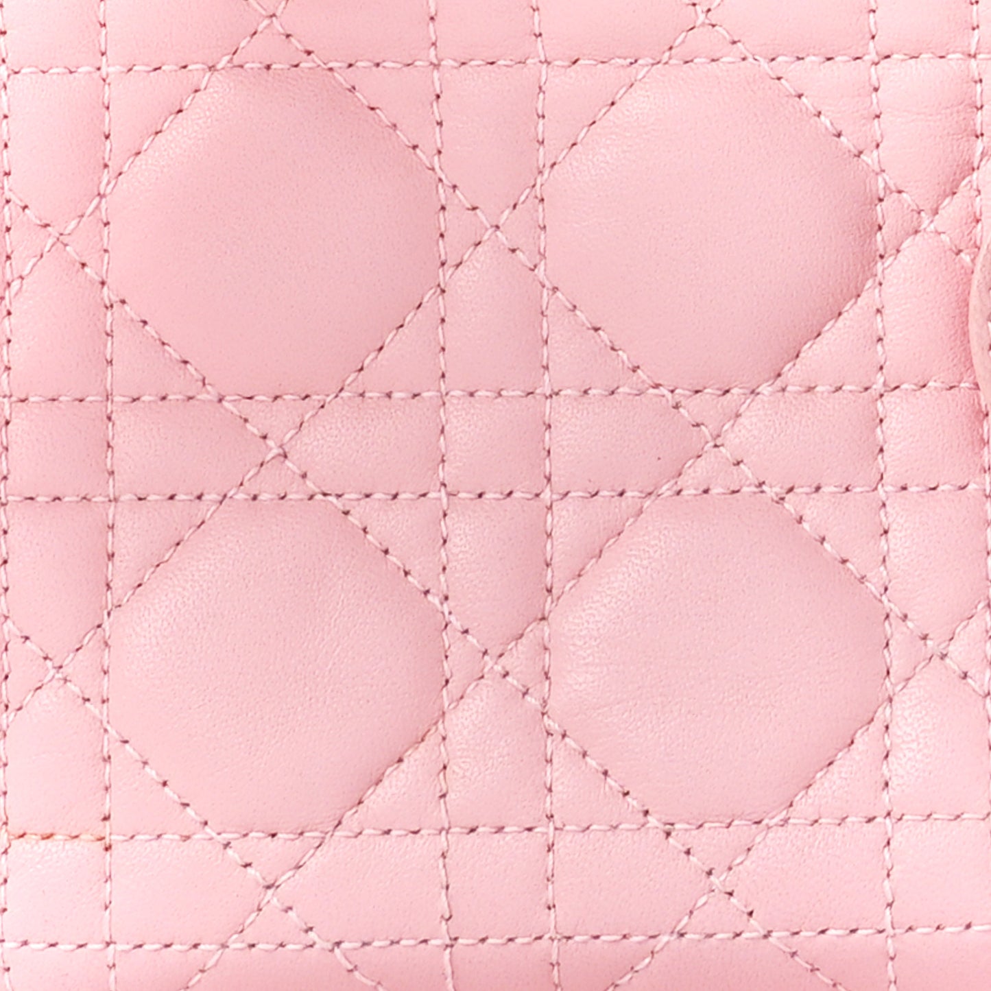 Lambskin Cannage Mini Lady Dior Rose Clair