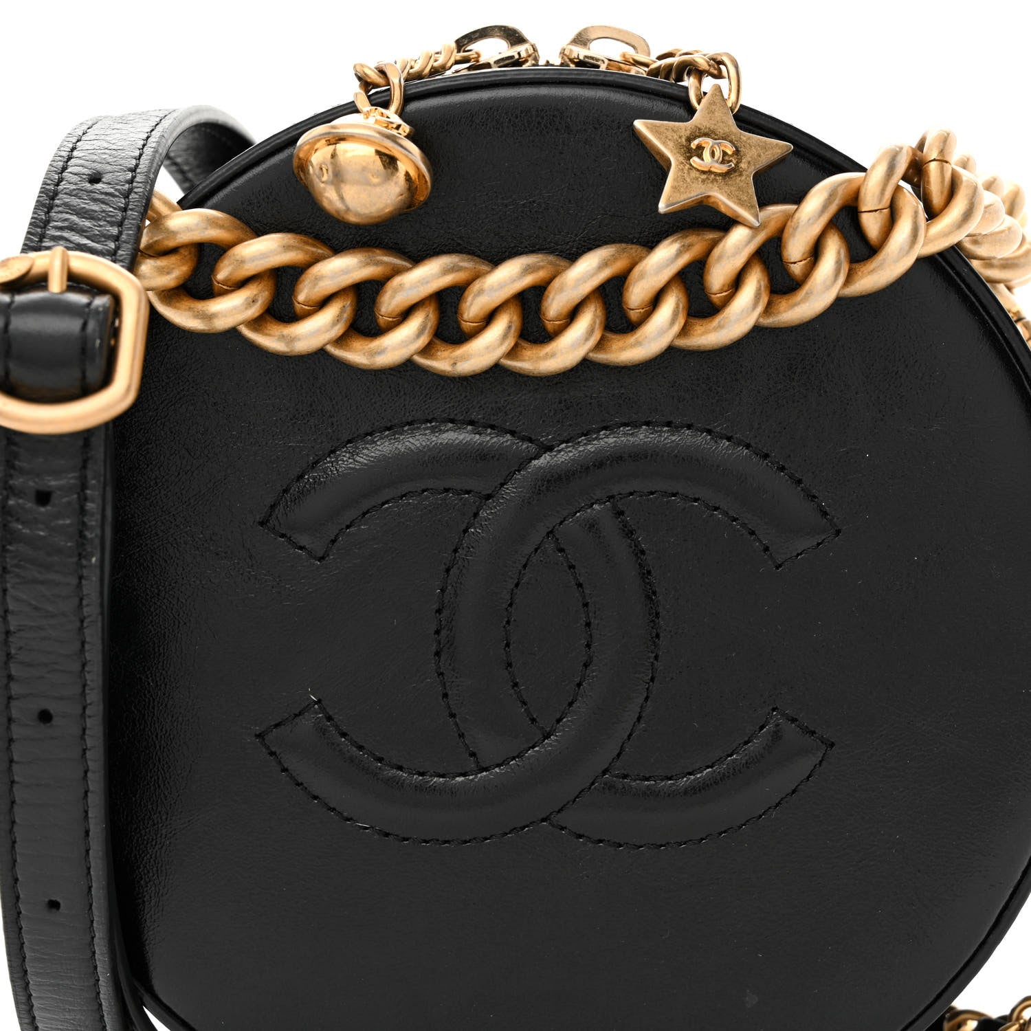 Chanel Glazed Calfskin Round As Earth Evening Bag Black 8 of 12