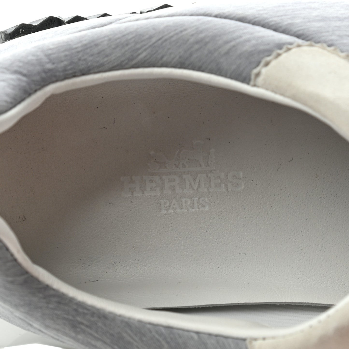 Technical Canvas Suede Goatskin Bouncing Sneakers 37 Gris White