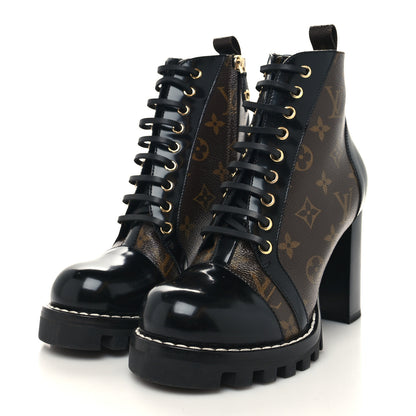 Louis Vuitton Patent Calfskin Monogram Star Trail Ankle Boots 39 Black 3 of 9