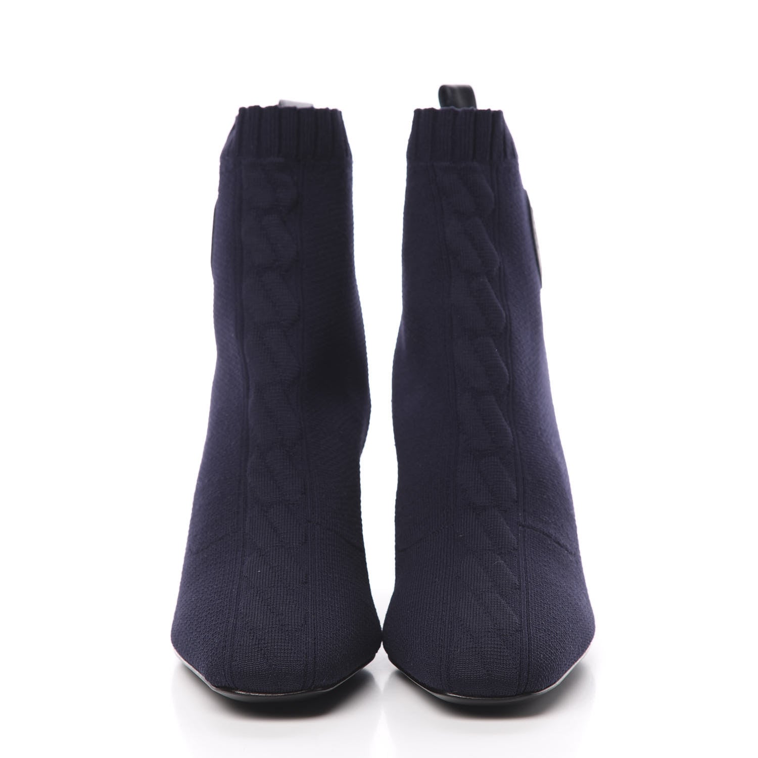Hermes Knit Calfskin Volver Ankle Boots 36 Bleu Diplomatique 2 of 8