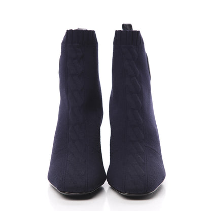 Hermes Knit Calfskin Volver Ankle Boots 36 Bleu Diplomatique 2 of 8