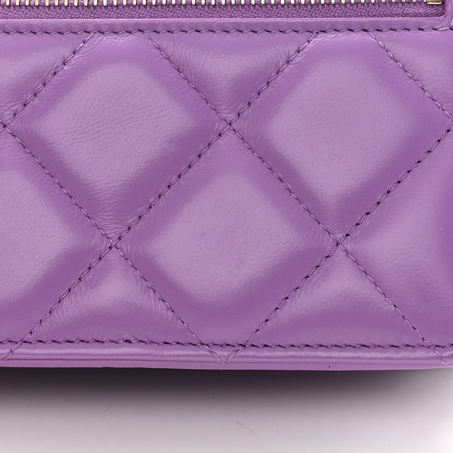 Chanel Lambskin Enamel Quilted Pending CC Clutch With Chain Purple 13 of 14