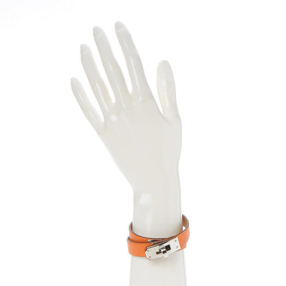 Hermes Epsom Kelly Double Tour Bracelet S Orange 2 of 6