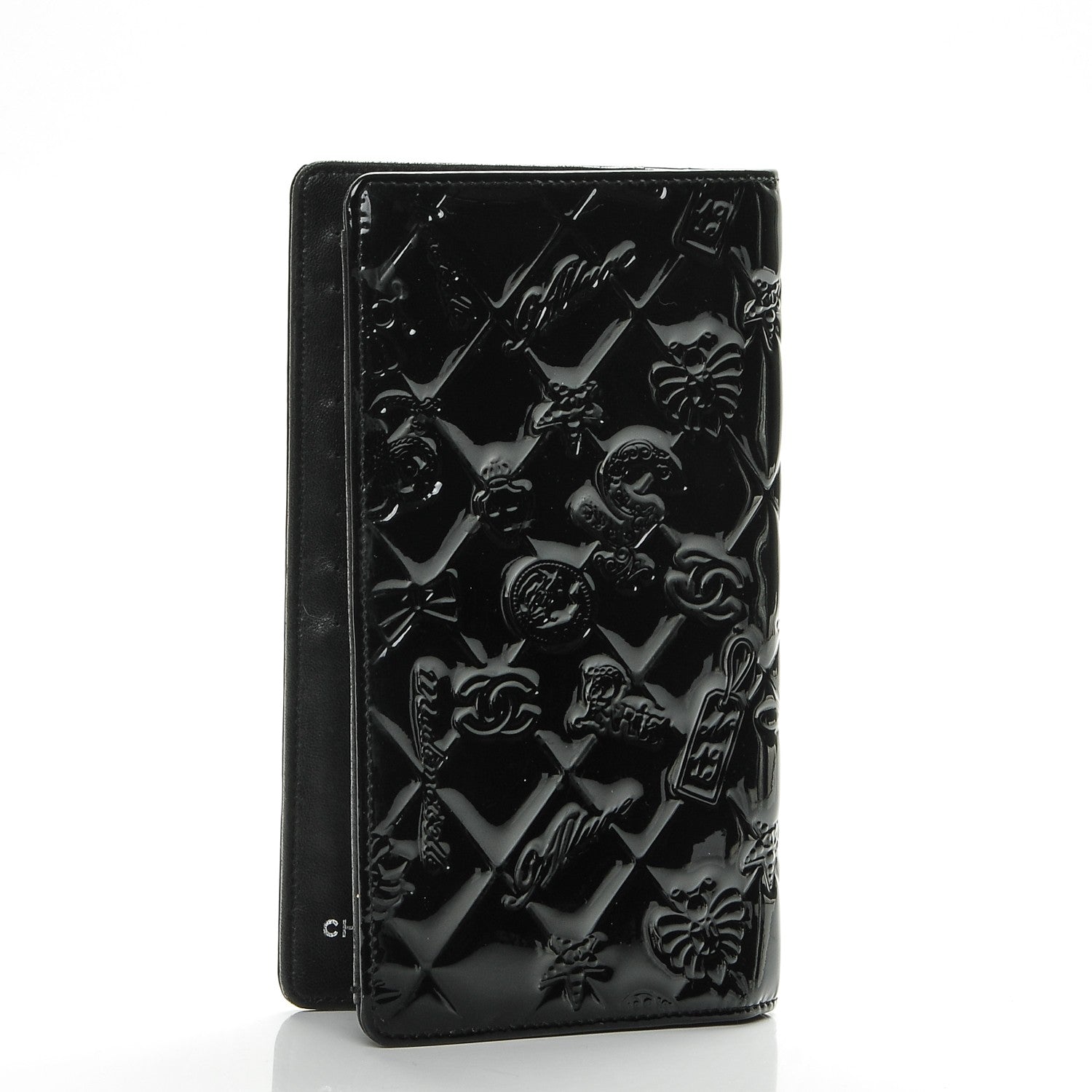 Chanel Patent Calfskin Lucky Symbols Yen Wallet Black 3 of 8