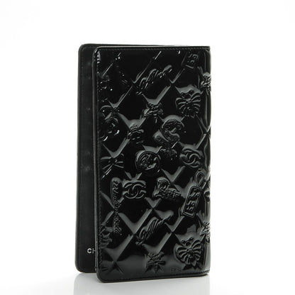 Chanel Patent Calfskin Lucky Symbols Yen Wallet Black 3 of 8