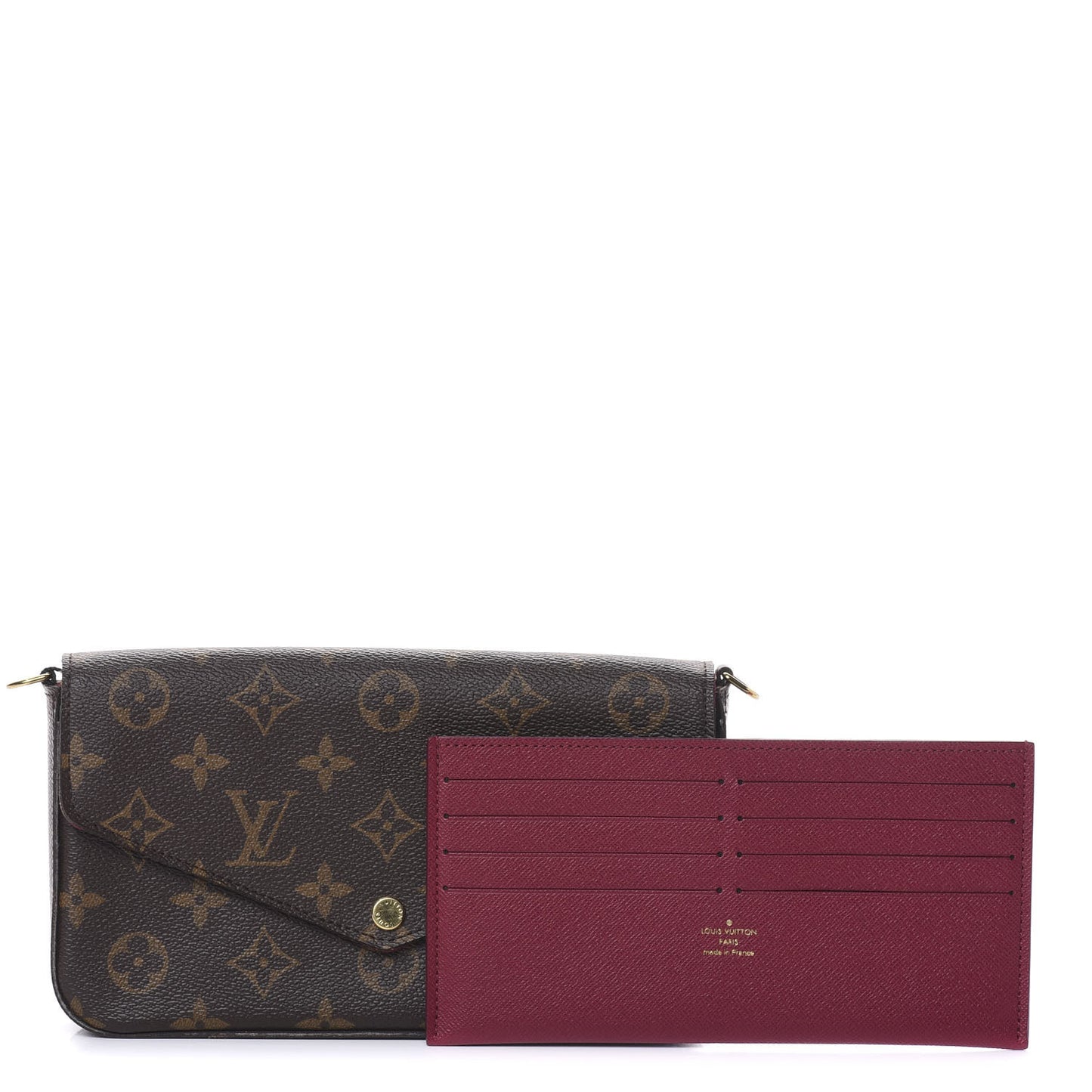 Monogram Pochette Felicie Chain Wallet Fuchsia
