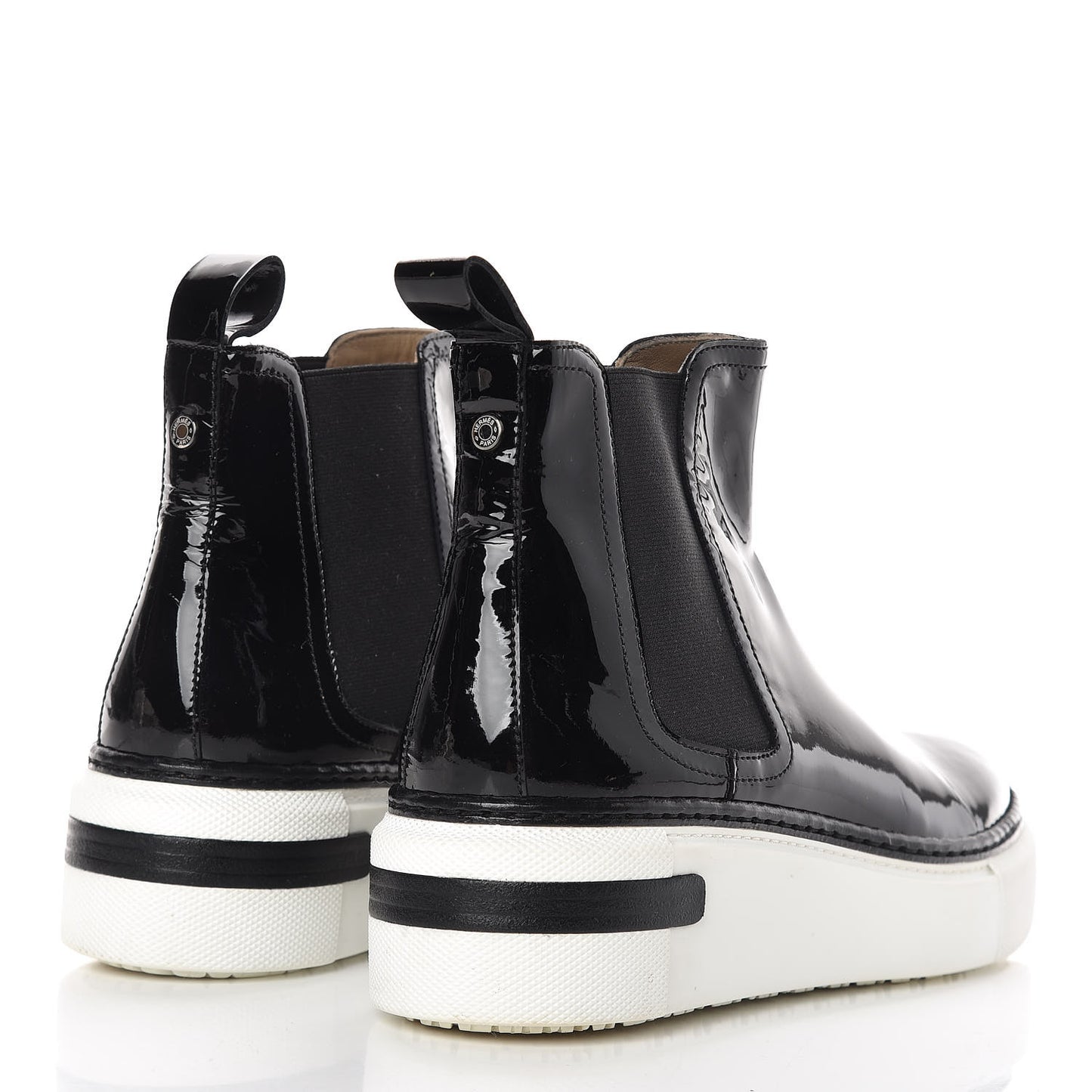 Patent Slip On Sneaker Boots 36.5 Black