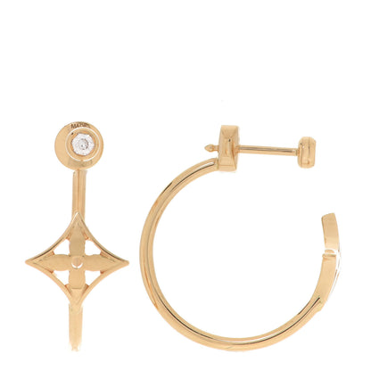 Louis Vuitton 18K Yellow Gold Diamond Small Idylle Blossom Hoop Earrings 1 of 6