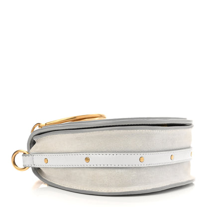 Chloe Calfskin Suede Lizard Embossed Small Nile Bracelet Bag Light Cloud 4 of 11