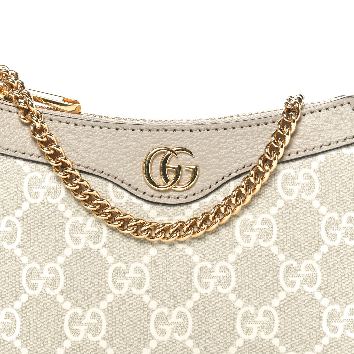 GG Supreme Monogram Textured Dollar Calfskin Web Mini Ophidia GG Handbag Beige Mystic White Oatmeal
