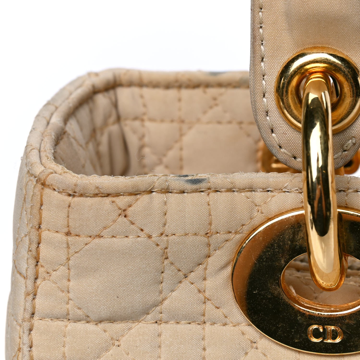 Christian Dior Nylon Cannage Medium Lady Dior Beige 2 of 7