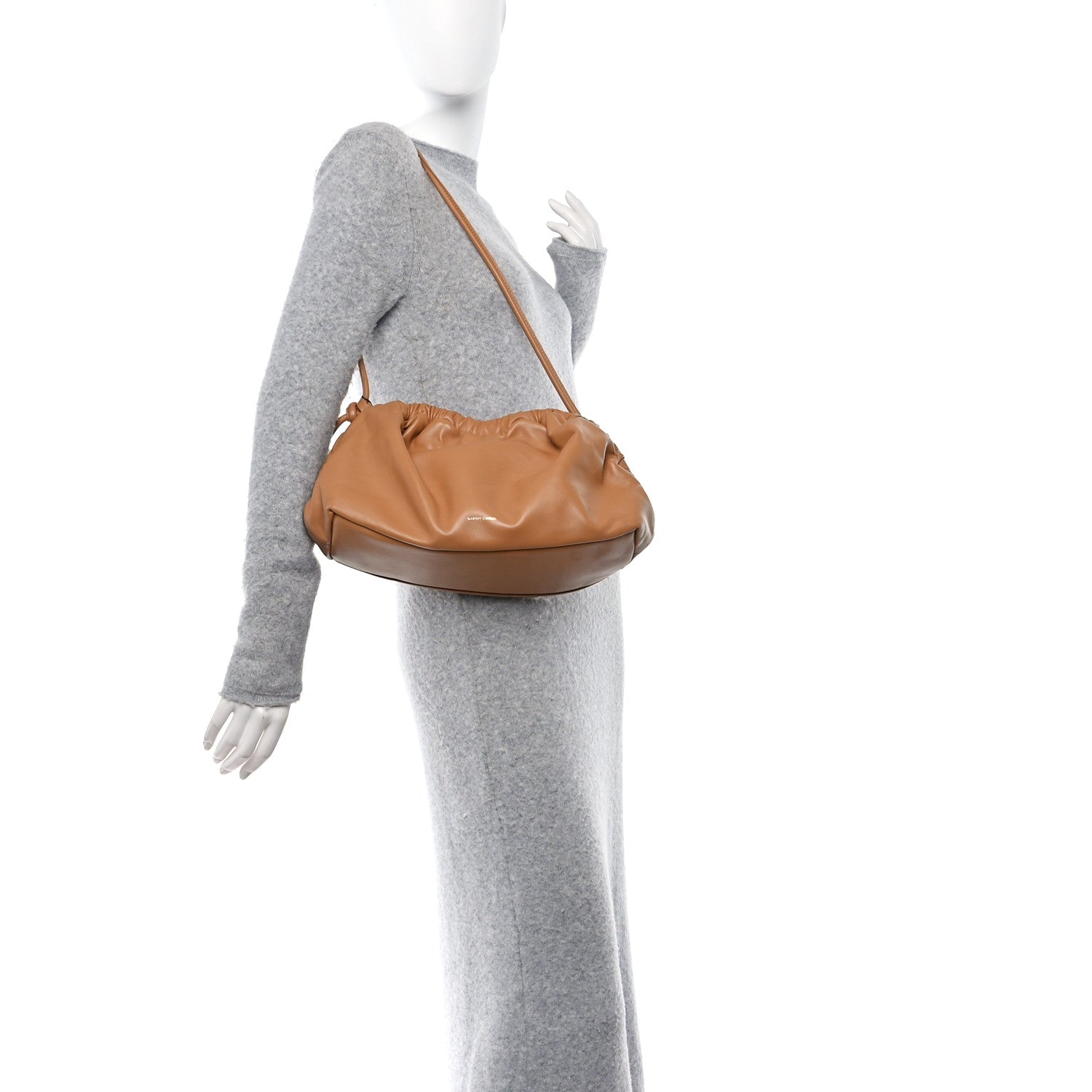 Mansur Gavriel Lambskin Twist Cloud Chain Clutch Caramel 2 of 10