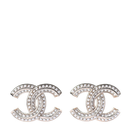 Chanel Crystal Pearl Chain Mania CC Earrings Gold 1 of 4