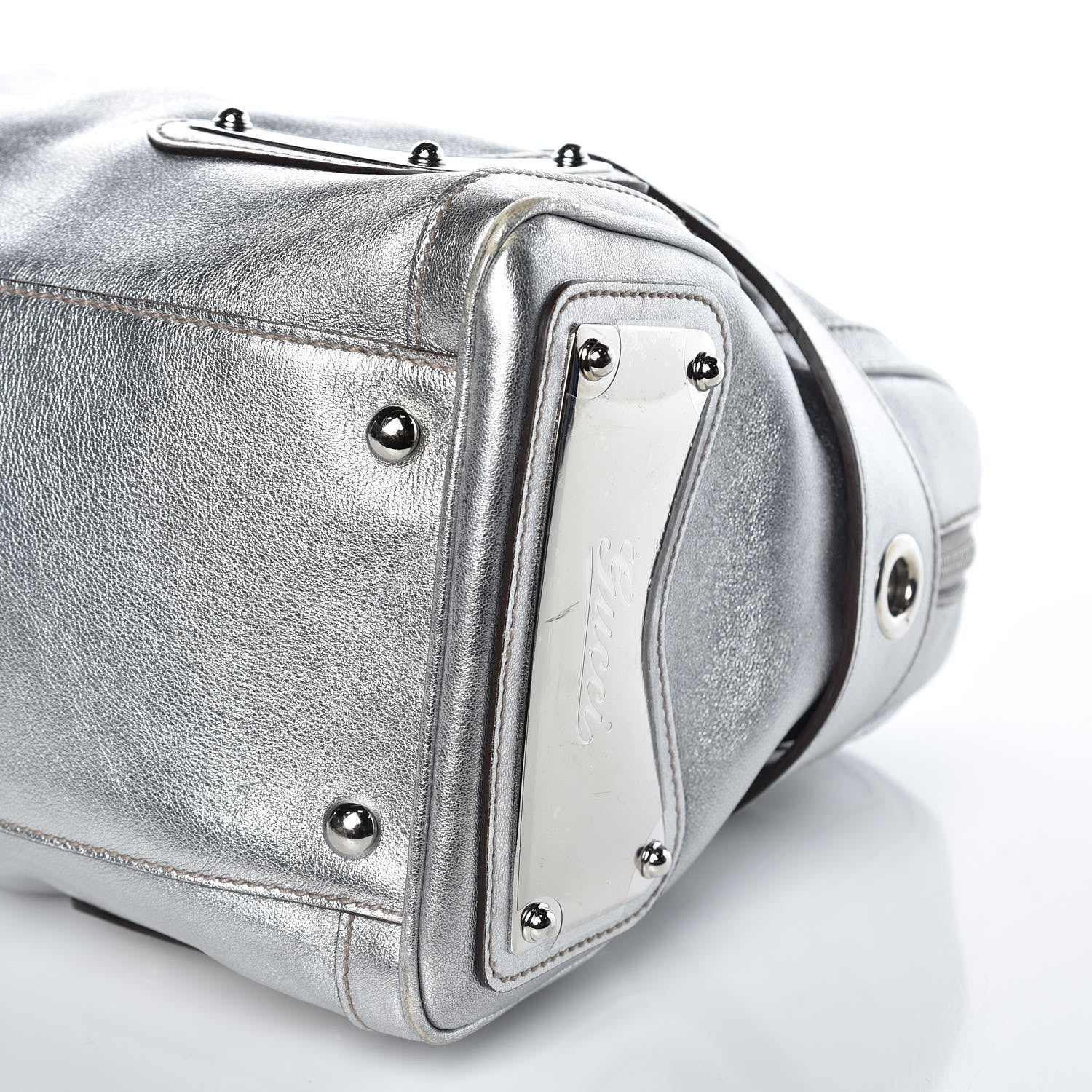 Gucci Metallic Calfskin Romy Boston Silver 8 of 12