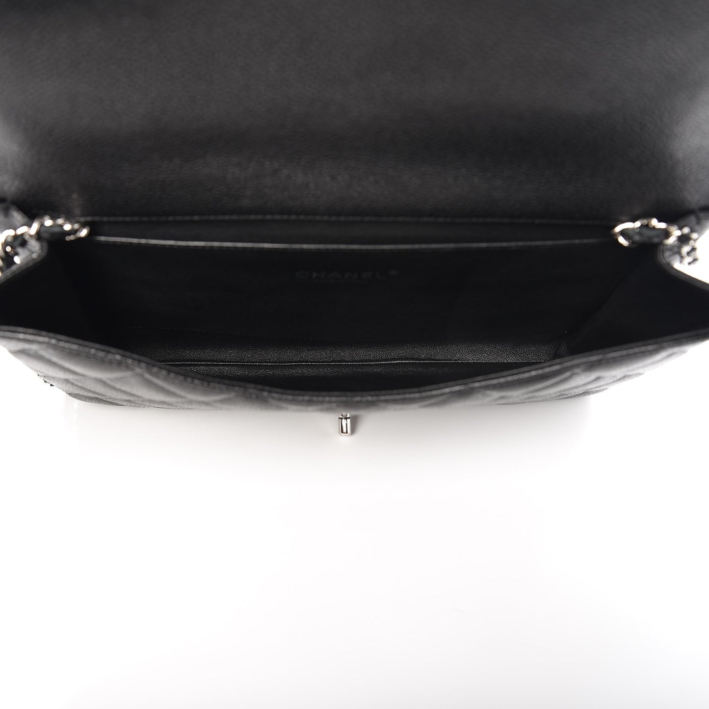 Caviar Quilted Clutch With Chain Flap Black