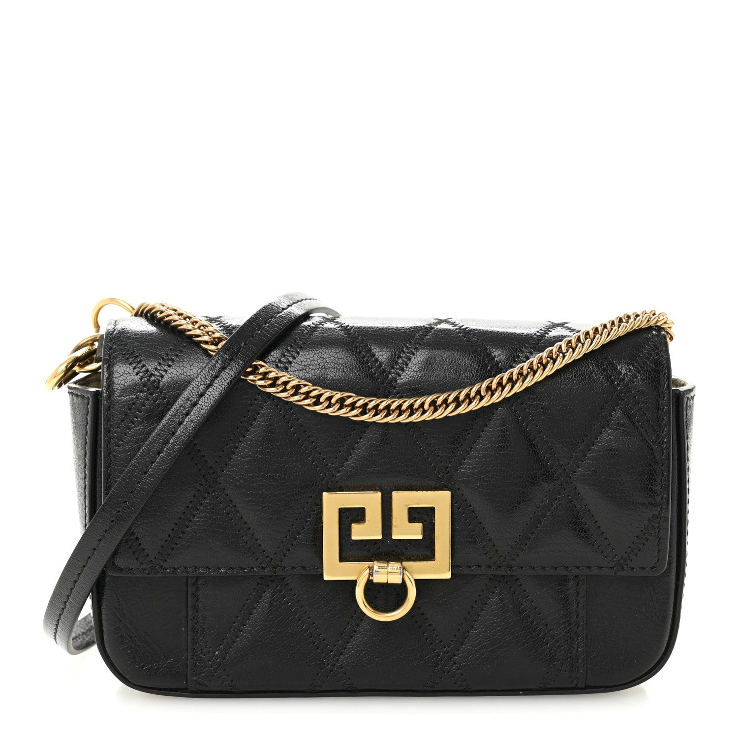 Givenchy Goatskin Quilted GV3 Mini Pocket Convertible Bag Black 1 of 11