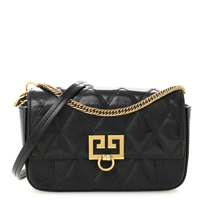 Givenchy Goatskin Quilted GV3 Mini Pocket Convertible Bag Black 1 of 11