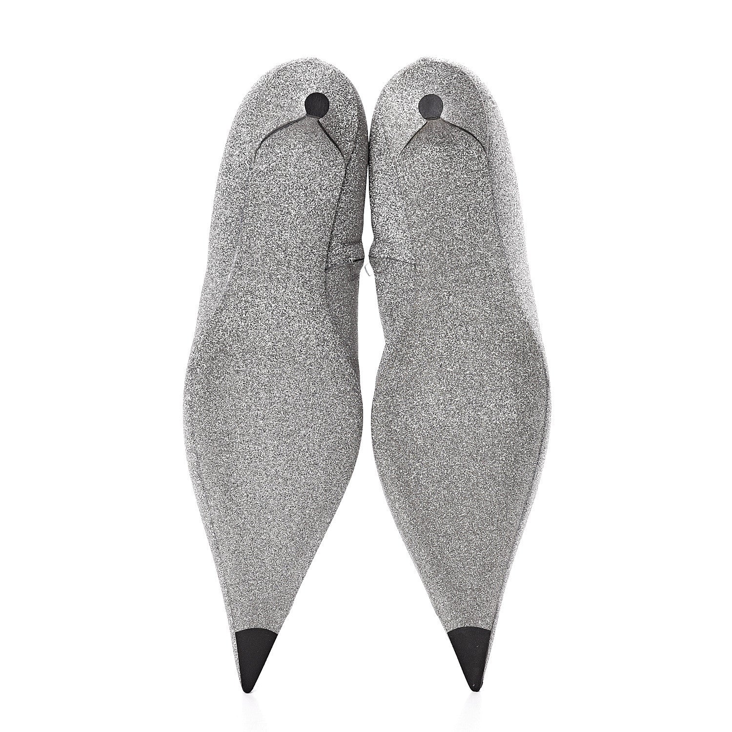 Balenciaga Calfskin Glitter Short 40mm Extreme Pointed Toe Knife Booties 36 silver 5 of 9