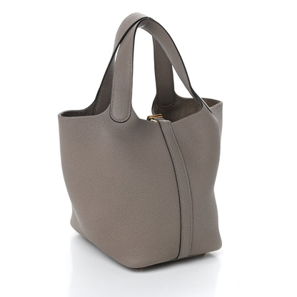 Hermes Taurillon Clemence Picotin Lock 18 PM Gris Asphalte 3 of 11
