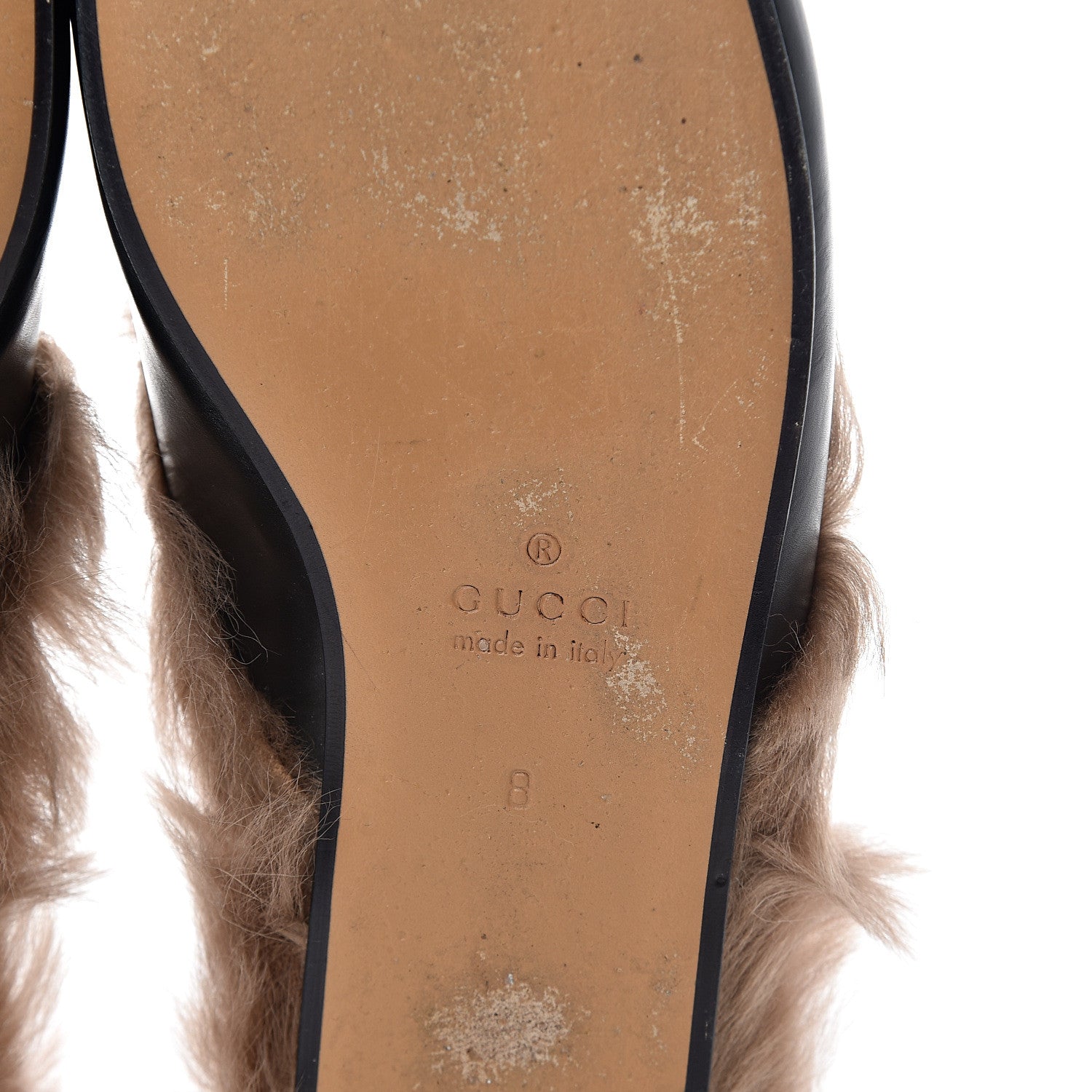 Gucci Calfskin Fur Mens Princetown Slippers 8 Black 7 of 7