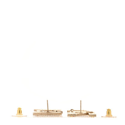 Chanel Metal Crystal Rainbow Cha-Nel Logo Drop Earrings Multicolor Gold 3 of 5