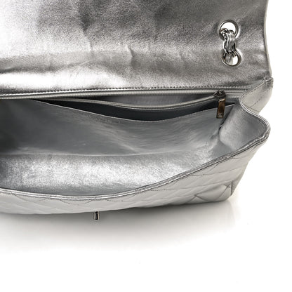 Chanel Metallic Lambskin Quilted Maxi Single Flap Silver 5 of 12