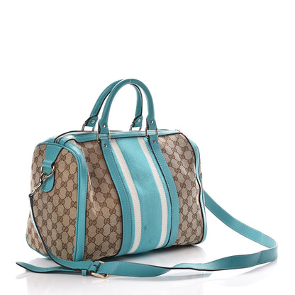 Gucci Monogram Vintage Web Medium Boston Teal 3 of 10